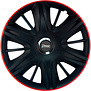 4-Delige J-Tec Wieldoppenset Maximus GTR 15-inch zwart/rood + chroom ring