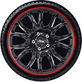 J-Tec 4-Delige J-Tec Wieldoppenset Hero GTR 15-inch zwart/rode rand