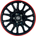 J-Tec 4-Delige J-Tec Wieldoppenset Hero GTR 14-inch zwart/rode rand
