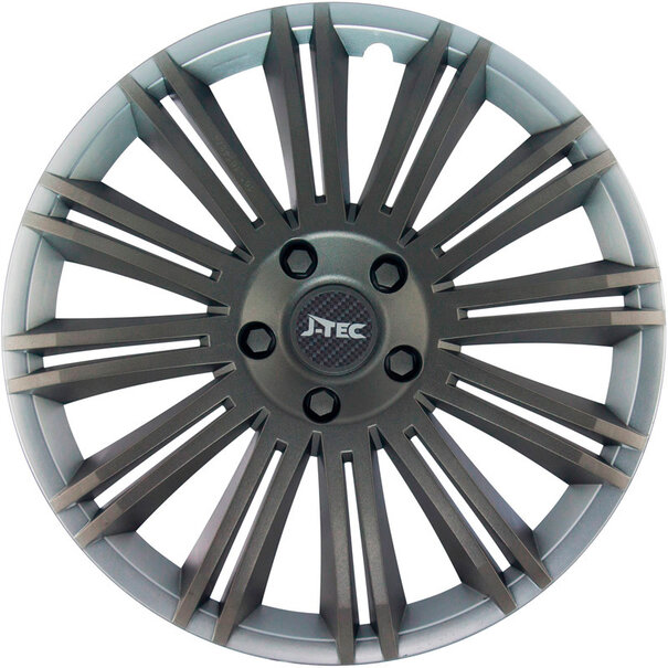 J-Tec 4-Delige J-Tec Wieldoppenset Discovery R 15-inch zilver/grijs