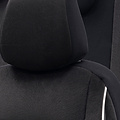 otoM Universele Velours/Stoffen Stoelhoezenset 'Royal' Zwart + Witte rand - 11-delig - geschikt voor Side-Airbags