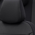 otoM Universele Stoffen Stoelhoezenset 'Prestige' Zwart/Antraciet + Witte rand - 11-delig - geschikt voor Side-Airbags
