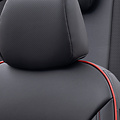 otoM otoM Universele Volleder Stoelhoezenset 'Premium' Zwart + Rode rand - 11-delig - geschikt voor Side-Airbags