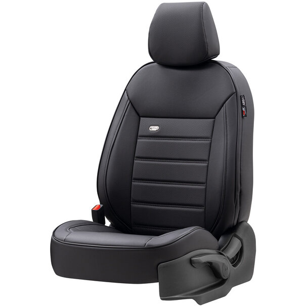otoM Universele Volleder Stoelhoezenset 'Premium' Zwart - 11-delig - geschikt voor Side-Airbags