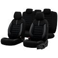 otoM otoM Universele Stoffen/Leder Stoelhoezenset 'Limited' Zwart + Blauwe stiksels - 11-delig - geschikt voor Side-Airbags