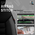 otoM otoM Universele Stoffen/Leder Stoelhoezenset 'Limited' Zwart + Grijze stiksels - 11-delig - geschikt voor Side-Airbags