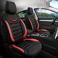 otoM otoM Universele Suede/Leder/Stoffen Stoelhoezenset 'Iconic' Zwart/Rood - 11-delig - geschikt voor Side-Airbags