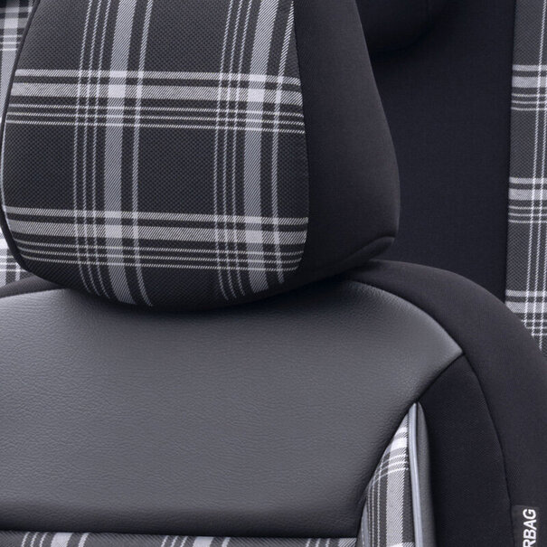 otoM otoM Universele Stoffen Stoelhoezenset 'Sports' Zwart/Grijs - 11-delig - geschikt voor Side-Airbags