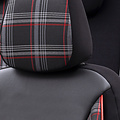 otoM Universele Stoffen Stoelhoezenset 'Sports' Zwart/Grijs/Rood - 11-delig - geschikt voor Side-Airbags