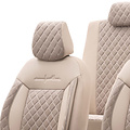otoM Universele Velours/Stoffen Stoelhoezenset 'Comfortline VIP' Crème - 11-delig - geschikt voor Side-Airbags