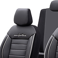 otoM otoM Universele Leder/Stoffen Stoelhoezenset 'Comfortline' Zwart/Grijs + Witte rand - 11-delig - geschikt voor Side-Airbags