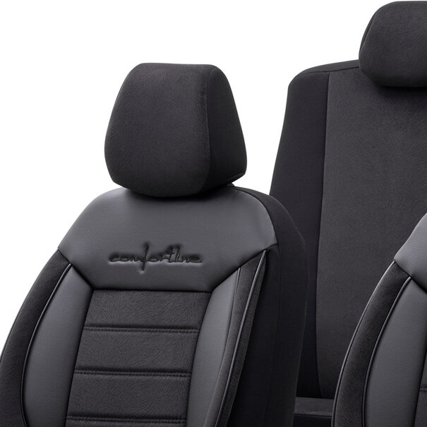 otoM otoM Universele Velours/Stoffen Stoelhoezenset 'Comfortline' Zwart - 11-delig - geschikt voor Side-Airbags