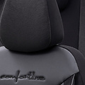 otoM Universele Velours/Stoffen Stoelhoezenset 'Comfortline' Zwart - 11-delig - geschikt voor Side-Airbags