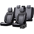 otoM Universele Leder/Stoffen Stoelhoezenset 'Comfortline' Zwart/Grijs - 11-delig - geschikt voor Side-Airbags