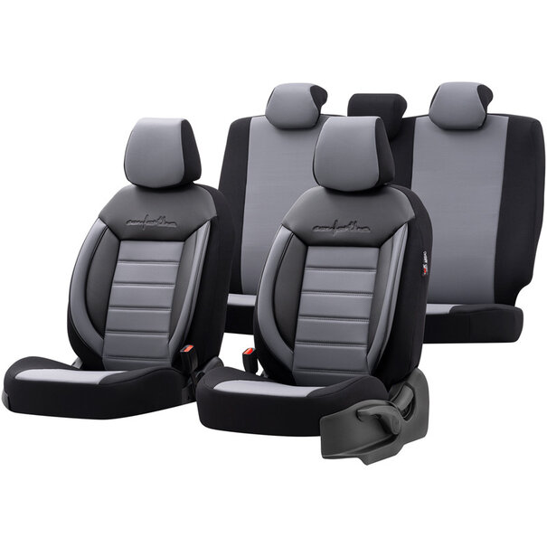 otoM otoM Universele Leder/Stoffen Stoelhoezenset 'Comfortline' Zwart/Grijs - 11-delig - geschikt voor Side-Airbags