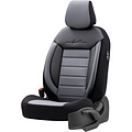 otoM Universele Leder/Stoffen Stoelhoezenset 'Comfortline' Zwart/Grijs - 11-delig - geschikt voor Side-Airbags