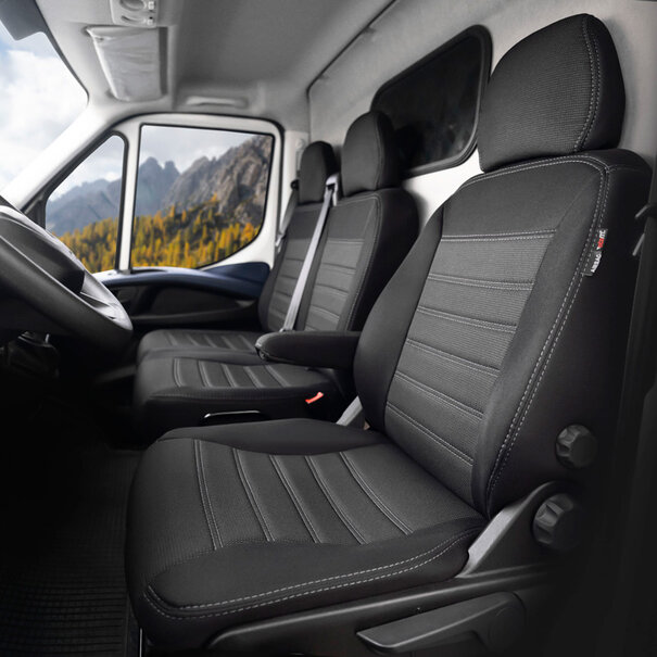 otoM otoM Original Design Stoffen Stoelhoezenset 2+1 passend voor Renault Trafic/Fiat Talento/Nissan NV300/Opel Vivaro 2014- (split in zitvlak/rug bank)
