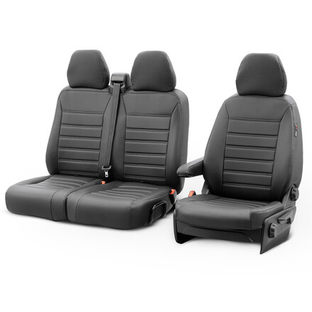 New York Design Kunstleder Stoelhoezenset 2+1 passend voor Renault Trafic/Opel Vivaro/Nissan Primastar 2001-2014