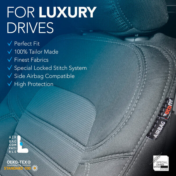 otoM otoM Original Design Stoffen Stoelhoezenset 1+1 passend voor Fiat Doblo 2010-/Opel Combo 2012-2018