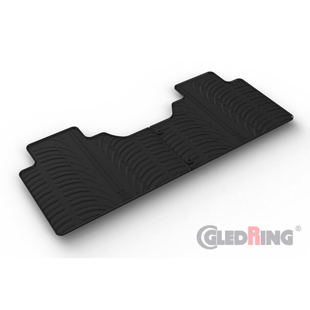 Gledring Gledring Rubbermatten (achterzijde) passend voor Ford F-150 & F-250 Super Crew (13&14th Gen.) 2015-2021 & 2021- (T profiel 2-delig + montageclips)