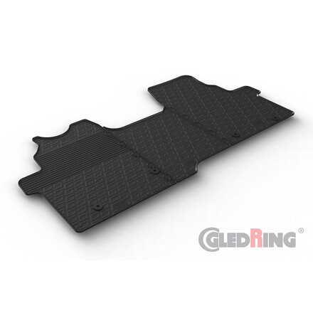 Gledring Rubbermatten Ford Transit Custom Furgon 2023- (Handgeschakeld, stoel/bank) & Volkswagen T7 Transporter 2024- (G profiel 3-delig + montageclips)