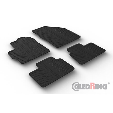Gledring Rubbermatten passend voor Toyota Aygo X 2022- (T profiel 4-delig + montageclips)