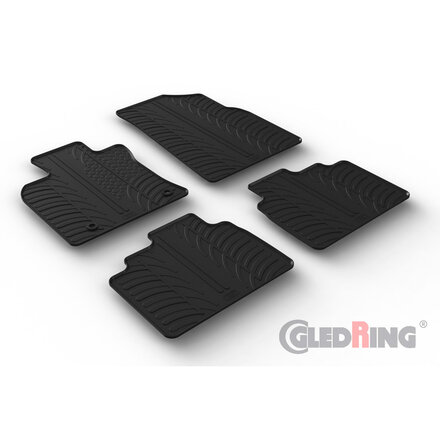 Gledring Rubbermatten passend voor Toyota Camry (XV7) 2018- (T profiel 4-delig + montageclips)