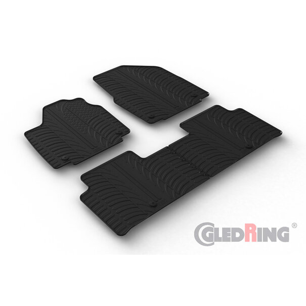 Gledring Rubbermatten passend voor Kia EV6 2021- (T profiel 4-delig + montageclips)