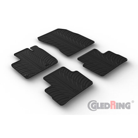 Gledring Rubbermatten passend voor Nissan Qashqai III (J12) 2021- (T profiel 4-delig + montageclips)