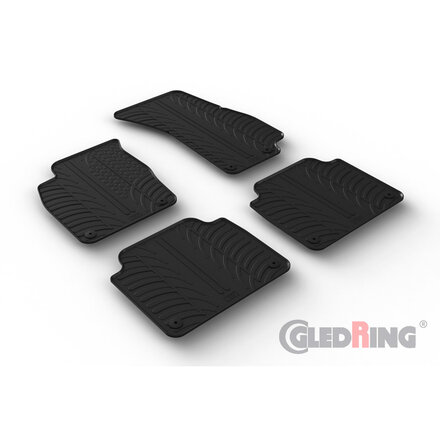 Gledring Rubbermatten passend voor Audi A8 (4N) 2018- (T profiel 4-delig + montageclips)