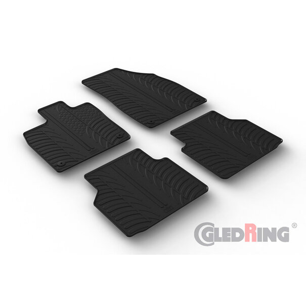 Gledring Rubbermatten passend voor Audi Q4 e-tron (F4B) & Sportback (F4N) 2021- (T profiel 4-delig + montageclips)