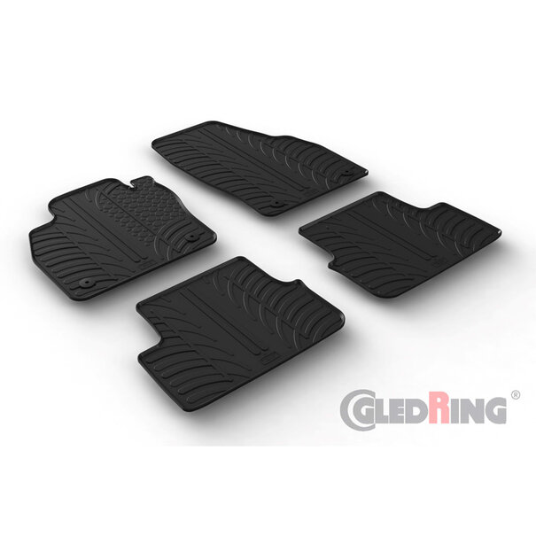 Gledring Rubbermatten passend voor Audi A1 (GB) 12/2018- (T profiel 4-delig + montageclips)