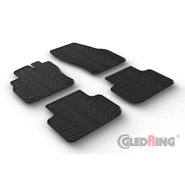 Gledring Rubbermatten passend voor Audi Q3 incl. Sportback 2019- (T profiel 4-delig + montageclips)
