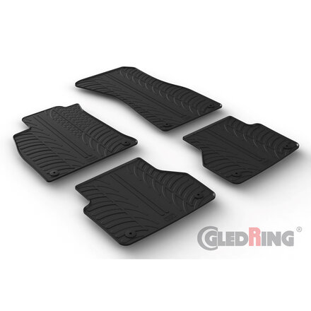 Gledring Rubbermatten passend voor Audi A6 & A7 5/2018- (T profiel 4-delig + montageclips)