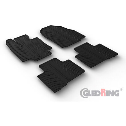 Gledring Rubbermatten passend voor Toyota Highlander incl. Hybrid 2021- (T profiel 4-delig + montageclips)