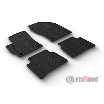 Gledring Rubbermatten passend voor Toyota Corolla Sedan Hybrid 12/2018- (T profiel 4-delig + montageclips)