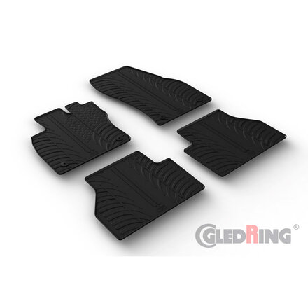 Gledring Rubbermatten passend voor Volkswagen Caddy V MPV 2020- & Ford Tourneo Connect (L1/L2) 2022- (T profiel 4-delig + montageclips)