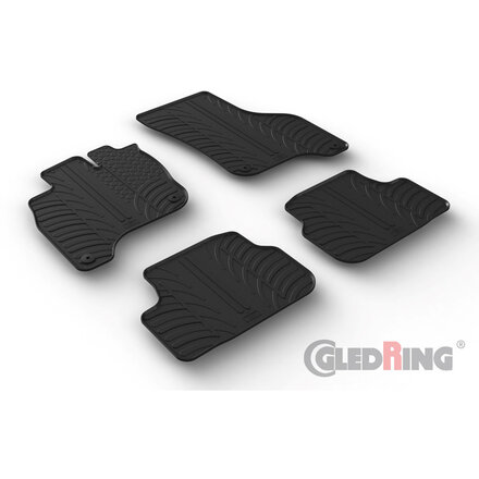 Gledring Rubbermatten passend voor Volkswagen e-Golf VII 2014-2020 (T profiel 4-delig + montageclips)