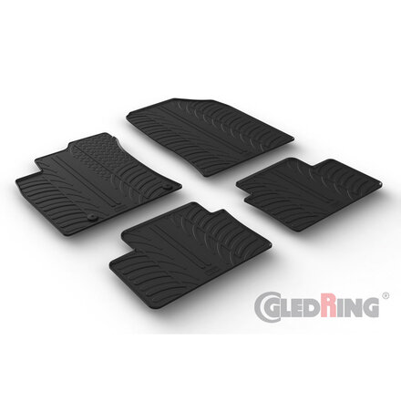 Gledring Rubbermatten passend voor Kia Cee'd HB 5-deurs/SW 6/2018- & XCee'd 6/2019- & Pro Cee'd 2018- (T profiel 4-delig + montageclips)