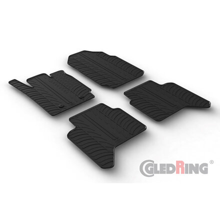 Gledring Rubbermatten Ford Ranger (TKE) Double Cab 2013-2022 (automaat) & Raptor 2019-2022 (T profiel 4-delig + montageclips)