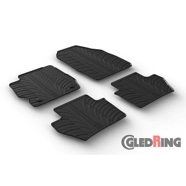 Gledring Rubbermatten passend voor Ford Ka+ 5-deurs 9/2017- (T profiel 4-delig + montageclips)