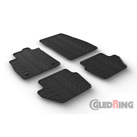 Gledring Rubbermatten passend voor Ford Fiësta 5-deurs 2017- & Ford Puma 2019- (T profiel 4-delig + montageclips)