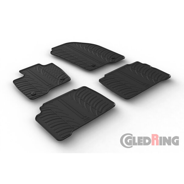 Gledring Rubbermatten passend voor Ford S-Max 6/2015- & Galaxy 8/2015- (T profiel 4-delig + montageclips)