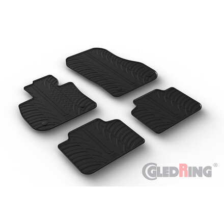 Gledring Rubbermatten passend voor BMW X1 (U11) excl. Plug-in-Hybrid 2022- (T profiel 4-delig + montageclips)