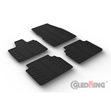 Gledring Rubbermatten passend voor BMW i3 (I01) 2013- (T profiel 4-delig + montageclips)