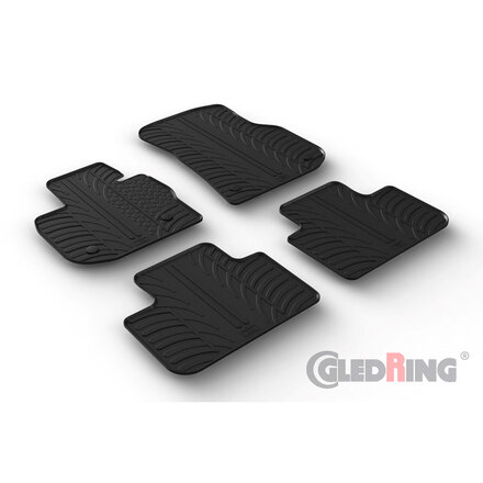 Gledring Rubbermatten passend voor BMW X4 (G02) 2018- (T profiel 4-delig + montageclips)