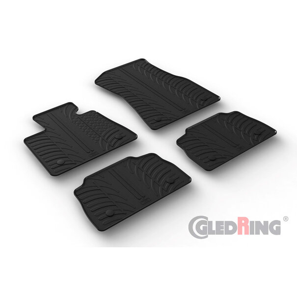 Gledring Rubbermatten passend voor BMW X6 (G06) 2019- (T profiel 4-delig + montageclips)