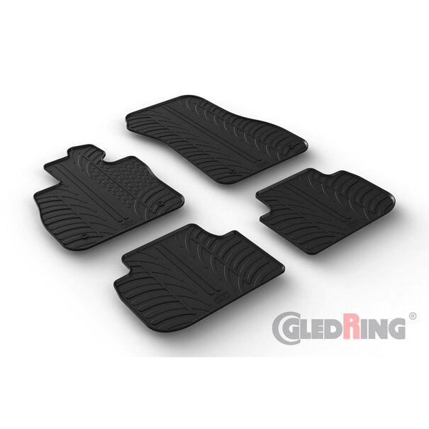 Gledring Rubbermatten passend voor BMW 1-Serie (F40) HB 9/2019- (T profiel 4-delig + montageclips)