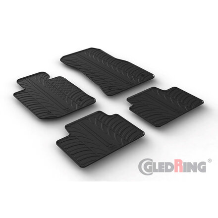 Gledring Rubbermatten passend voor BMW 3-Serie G20/G21 Sedan/Touring 3/2019- (T profiel 4-delig + montageclips)