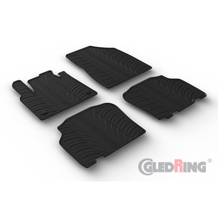 Gledring Rubbermatten passend voor Mercedes Citan Tourer (W420) & Renault Kangoo III MPV & Nissan Townstar MPV 2021- (G profiel 4-delig + montageclips)